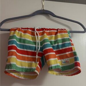 SwimZip Rainbow Stripe Swim Trunks